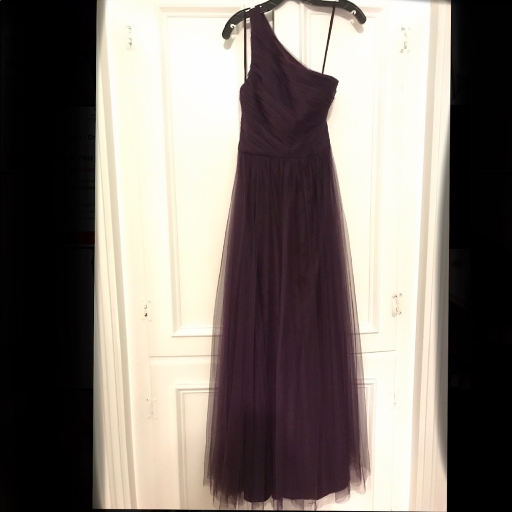One shoulder Plum Bridesmaid Dress